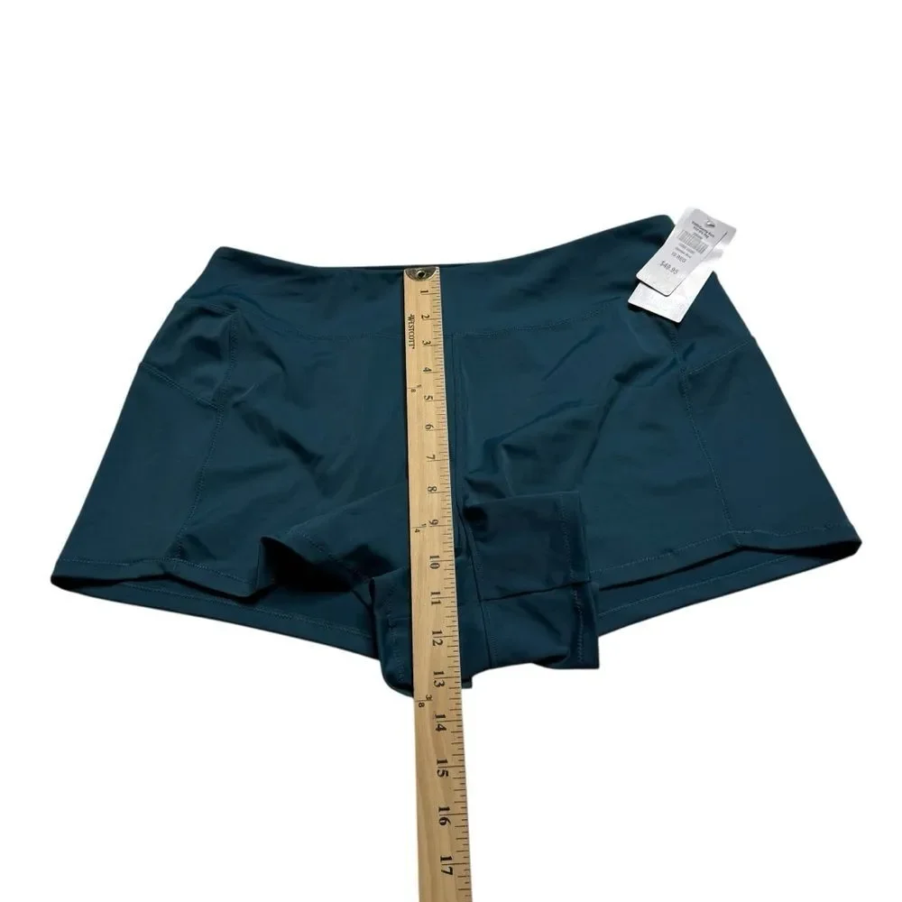 NWT LL Bean UPF 50+ UV Protection Lycra Swim Shorts Athletic Deepwater Blue 10